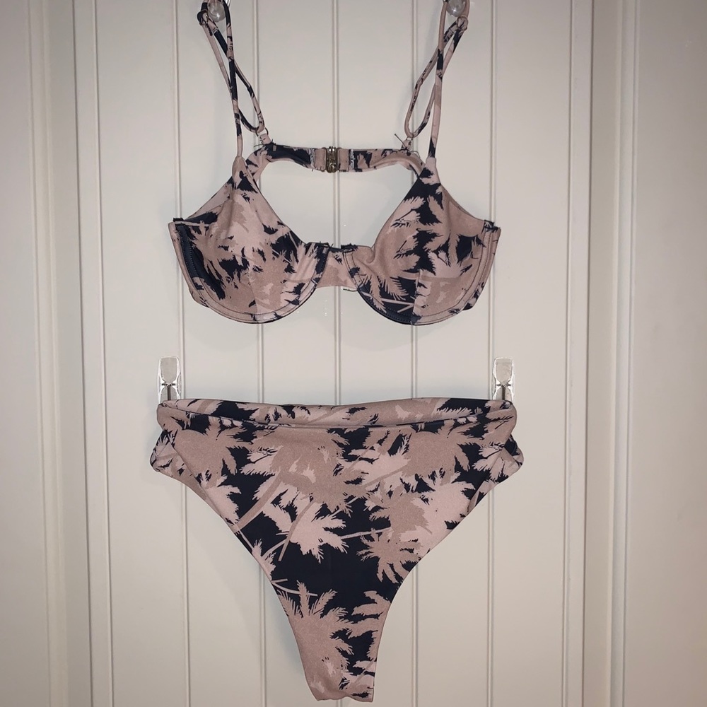 Black and Tan Palm Tree Bikini